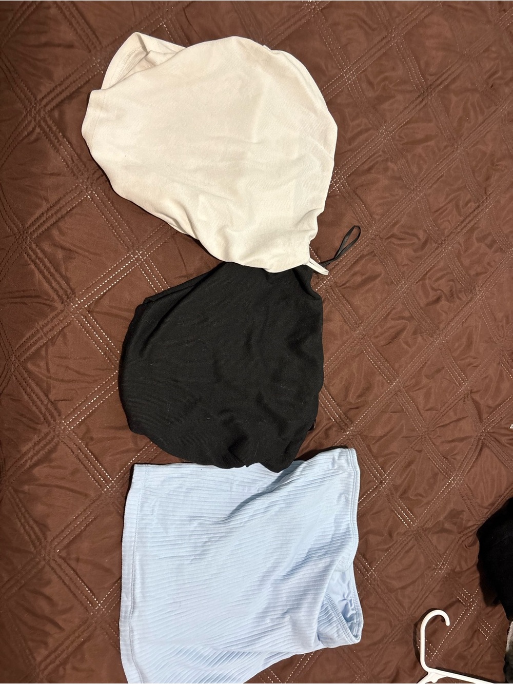 Old Navy Three-Piece tube tops Set in Light Blue, Black & white Cream